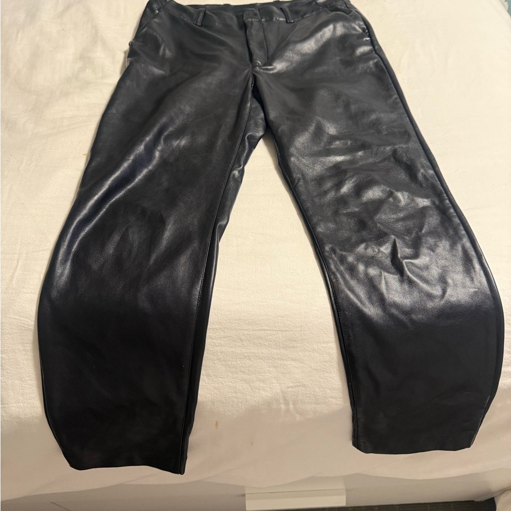GAP Black Faux Leather Pants